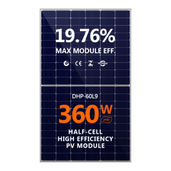  340w 350w 360w Panel solar Media célula alta eficiencia PV PV módulo