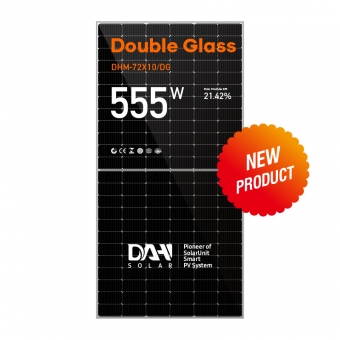 DHM-72X10 / DG-525 ~ 555W Paneles solares mono de vidrio doble de alta eficiencia 