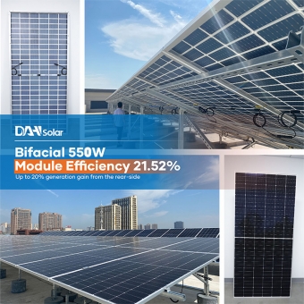 Paneles solares mono bifaciales de alta eficiencia DHM-72X10/BF-525~560W
 