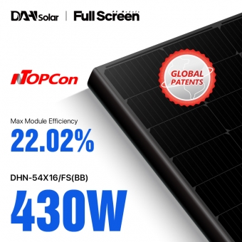 Módulo fotovoltaico de pantalla completa TOPCon con marco negro y lámina trasera negra