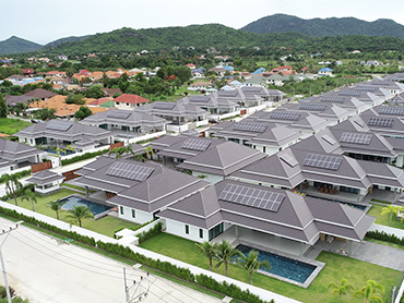 Villas tailandesas 200kw sistema solar en la azotea